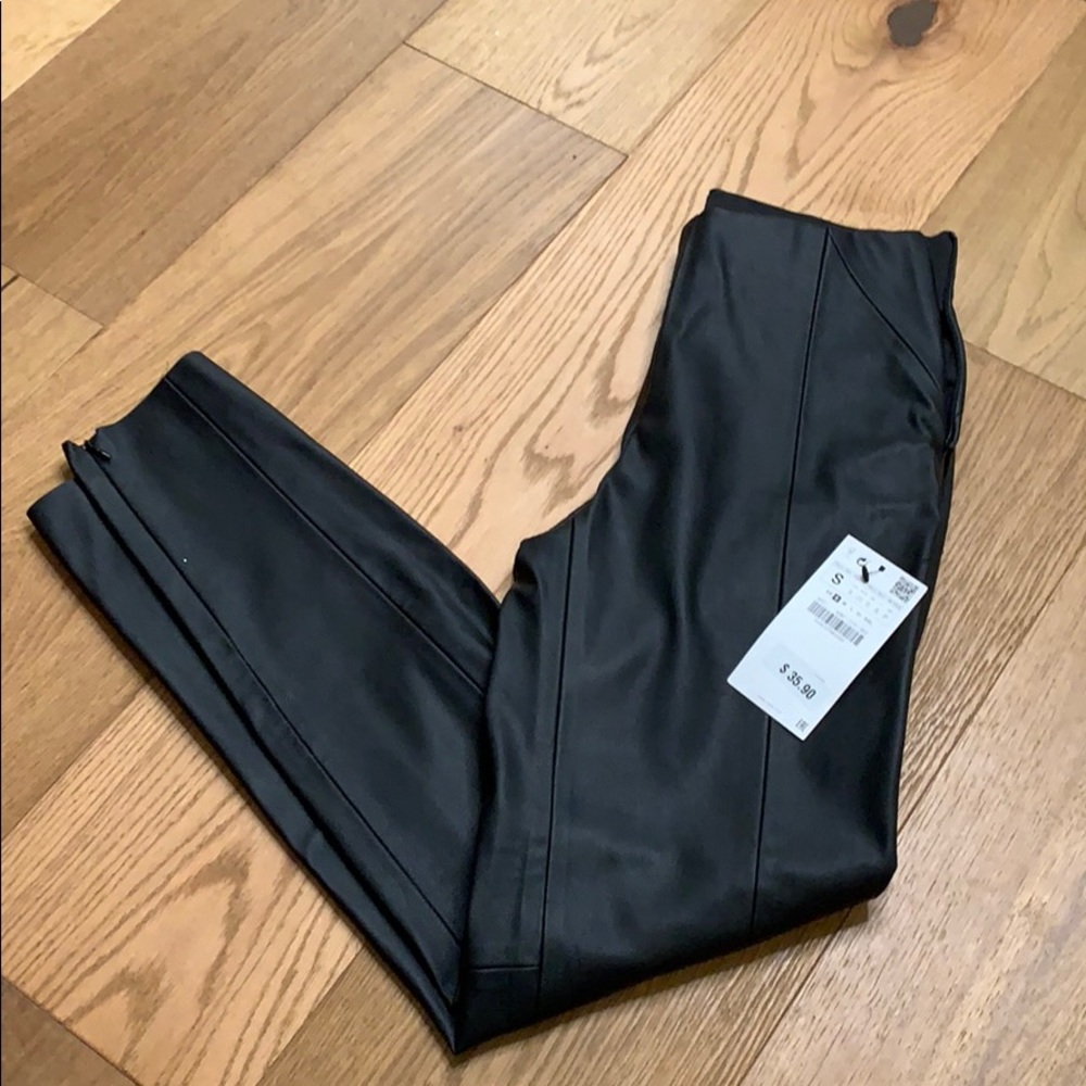 Faux leather pants